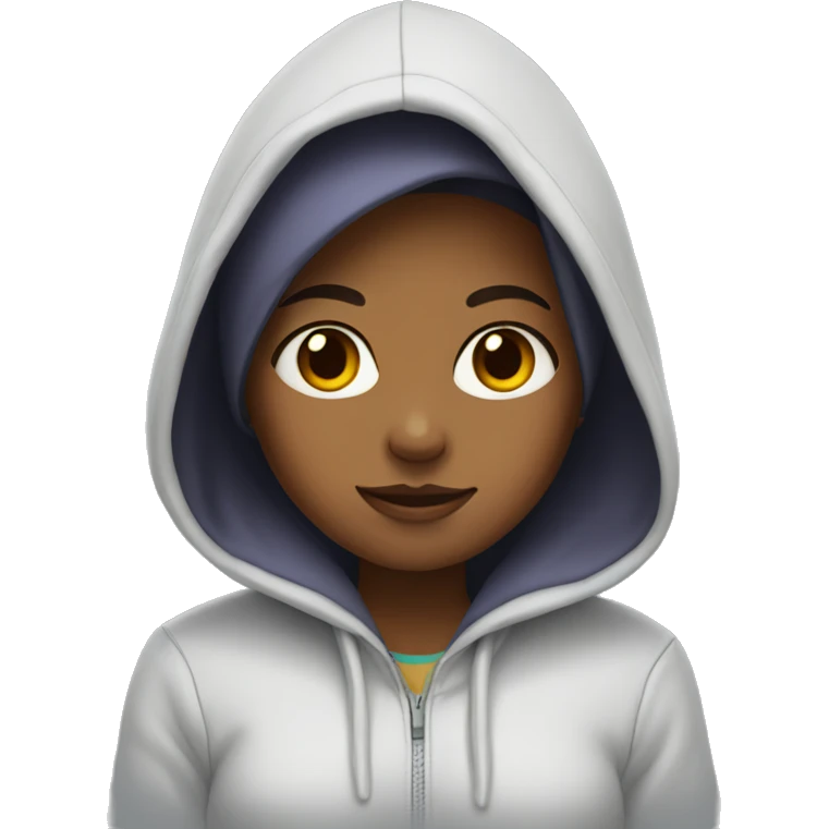 A girl wearing a hoodie emoji