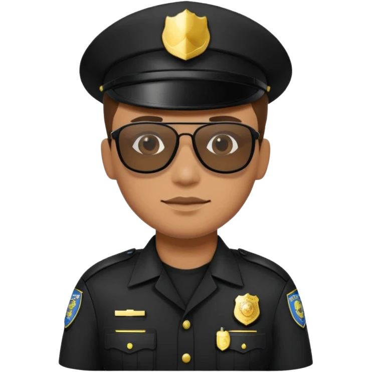 police wear black uniform and black sunglasses emoji