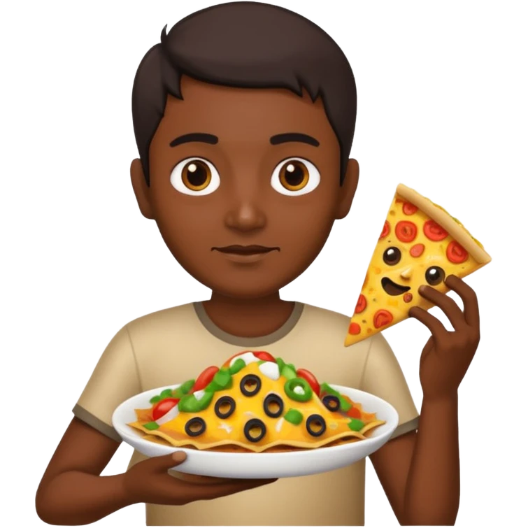 Un indio con un nacho emoji