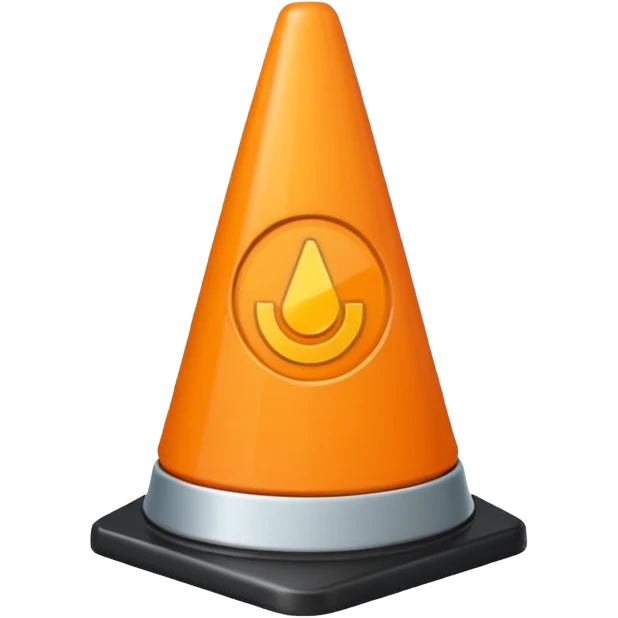 Cono naranja de señalización emoji
