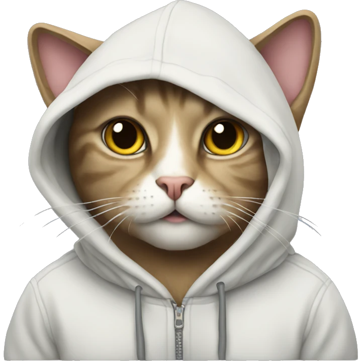 Cat wearing a hoodie emoji