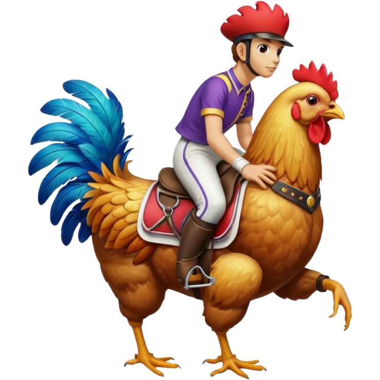 A chicken jockey  emoji