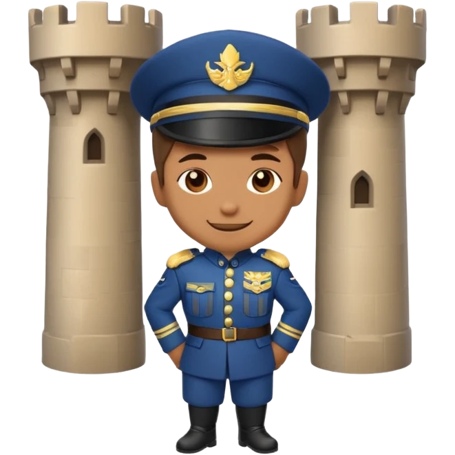 castle-guard, no sword, chibi full body emoji