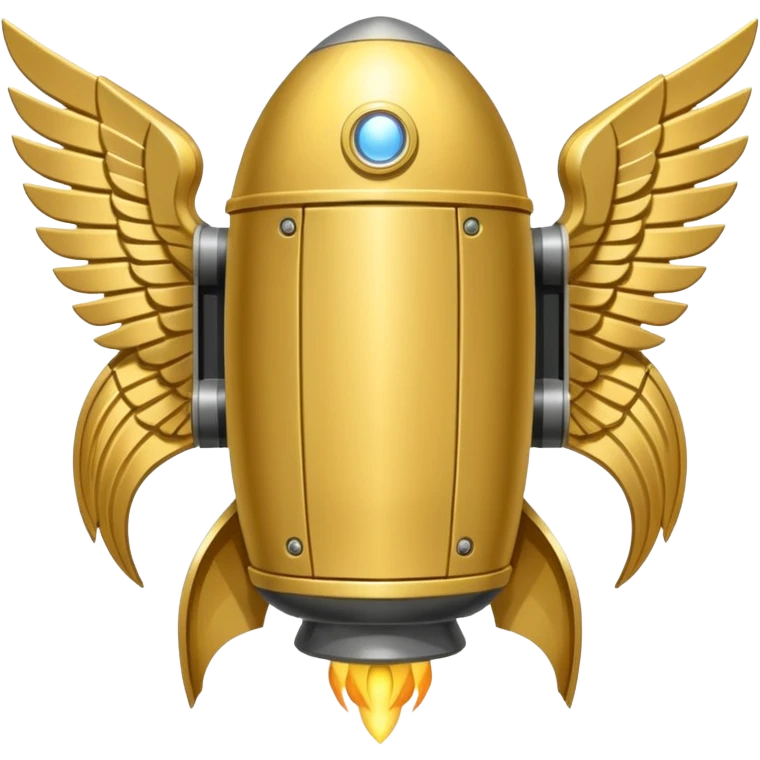 gold ancient wide jetpack with extremely wide rocket wings and engraved patterns, back view, no fire emoji