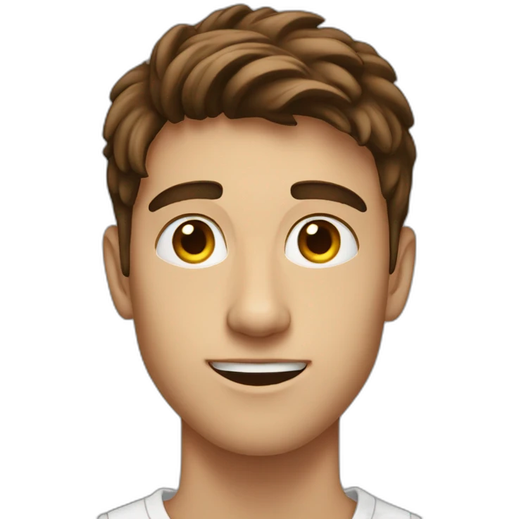 A 19 years Old guy with brown hair using a macbook  emoji