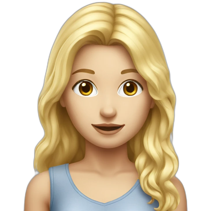 hyperrealistic caucasian blonde girl body emoji