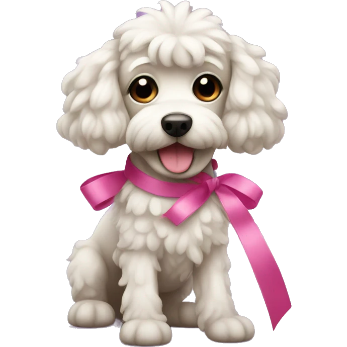 caniche with ribbons emoji