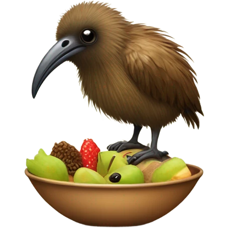 Kiwi bird eating breakfast  emoji