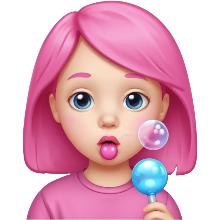 The white child is a STICK at the lips, blowing emoji