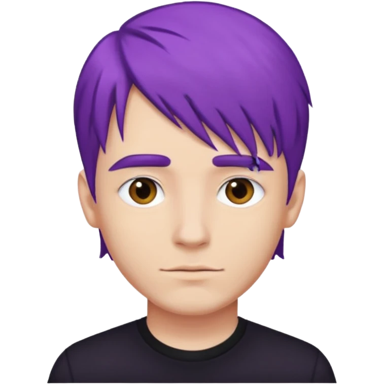 man with purple hair and black shirt emoji