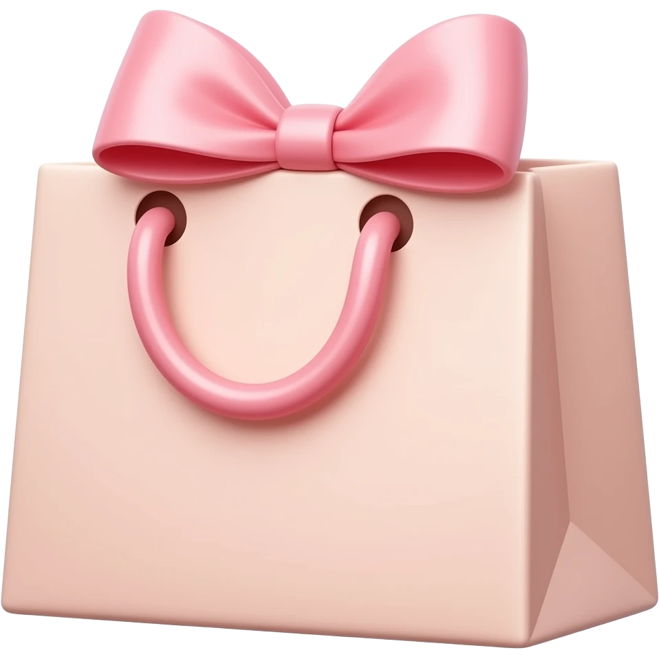 shopping bag with a pink bow emoji