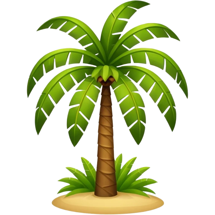 Palm Tree: flat body toony leafs non floor emoji