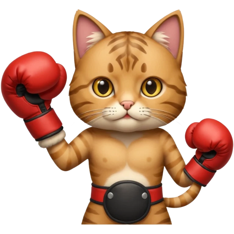 Cat with boxing gloves emoji