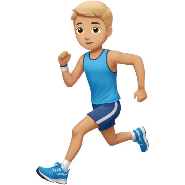 High resolution of ful body kid running  emoji