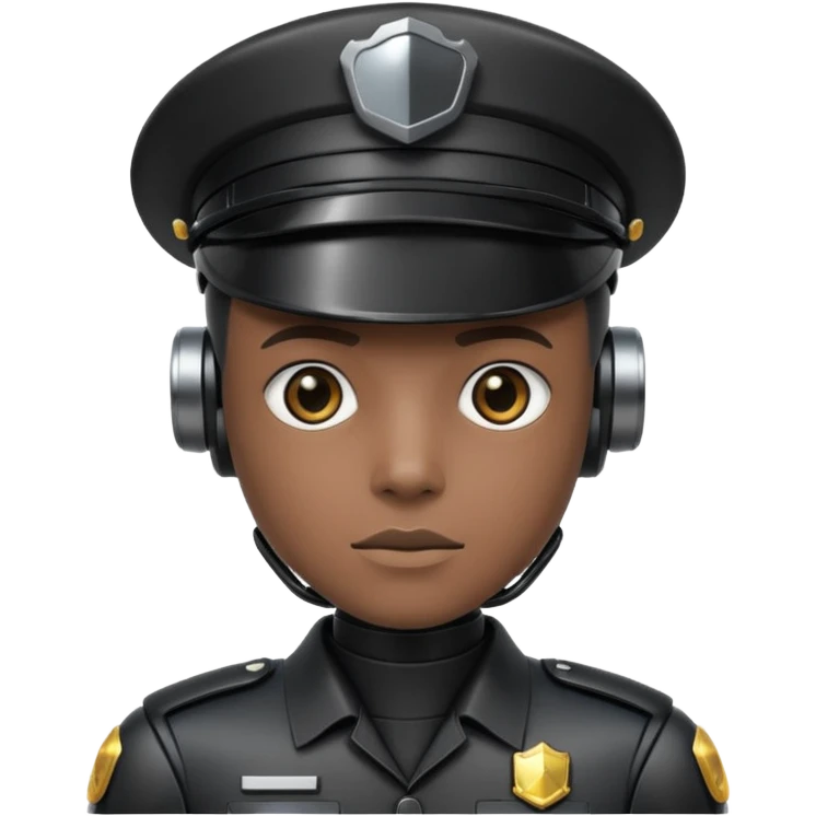 black half robot cop emoji