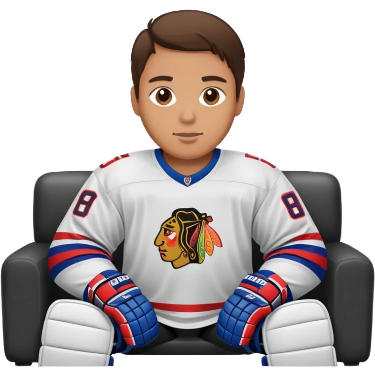 Hockey goalie on couch emoji