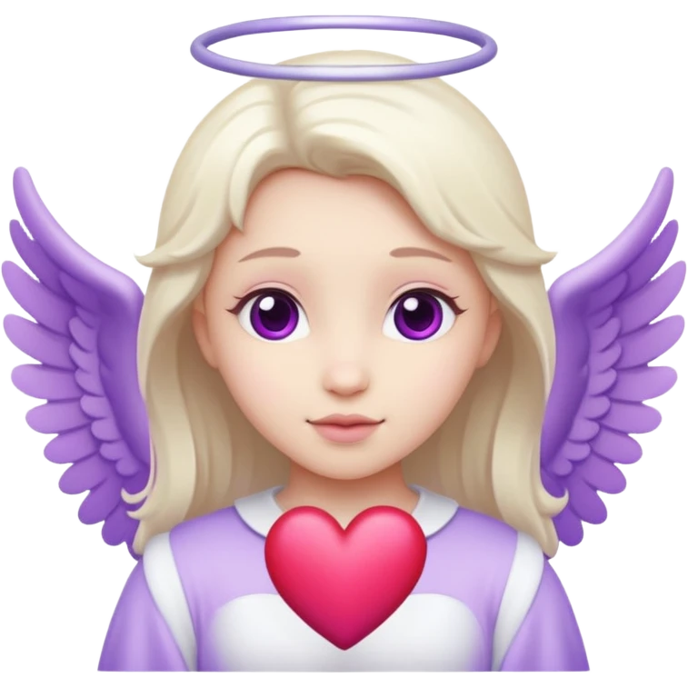 love cupid purple cute no human, an angel with heart, a withe angel emoji