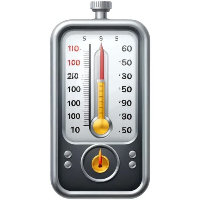 analog progress tracker, vertical gauge with needle emoji