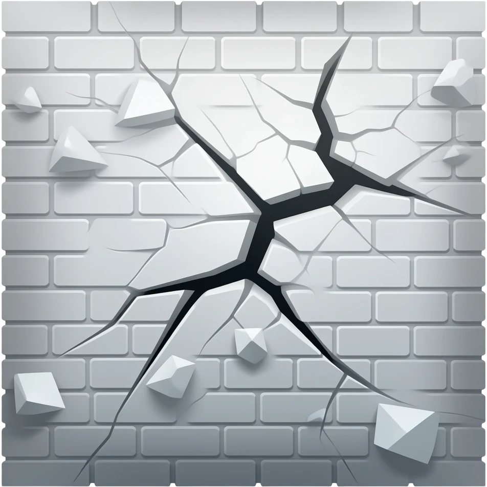 stylized vertical wall crack decal emoji