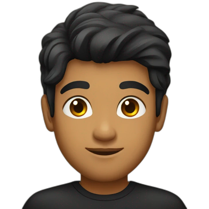 handsome sri lankan guy in black shirt with black hair emoji