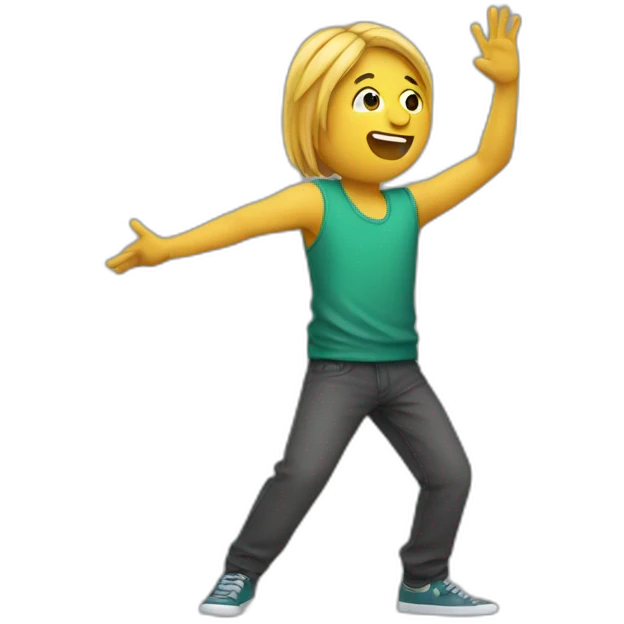 Une personne qui fait un dab emoji