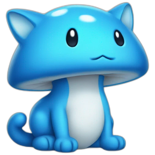 Blue Smurf mushroom cat emoji