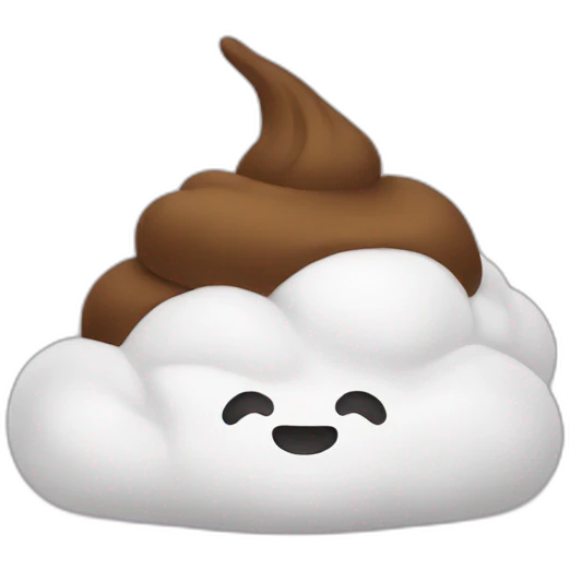 a poo with white on top emoji