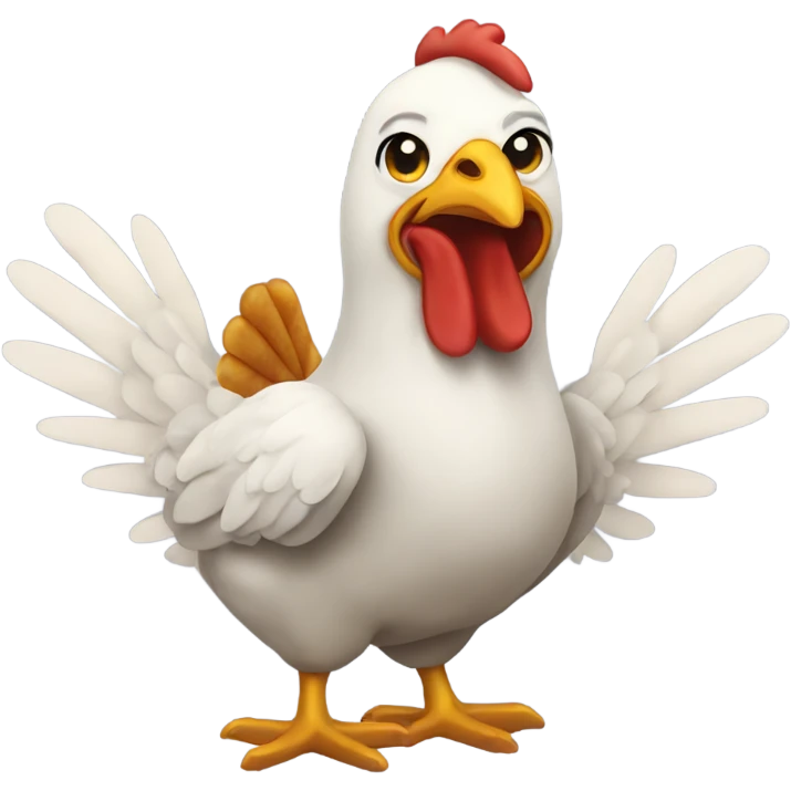 Chicken eating chicken wings emoji