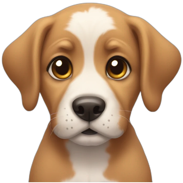 Puppy wuth puppy eyes and heart in paws emoji