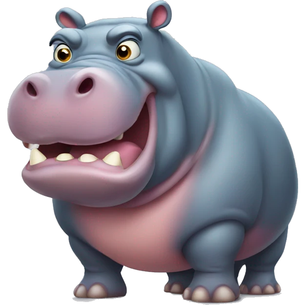 angry fat hippo emoji