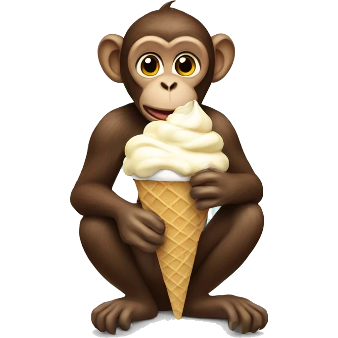 Monkey eating ice cream  emoji