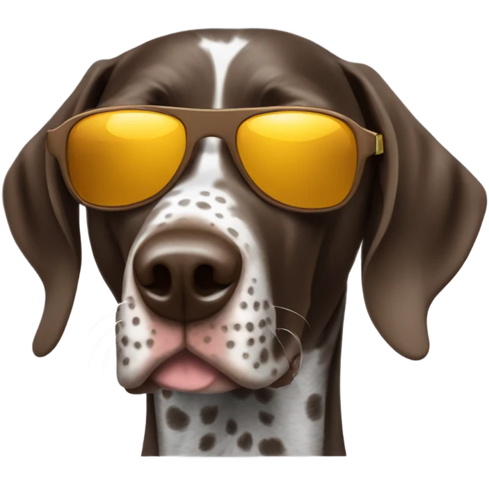 German shorthair pointer Dog with sunglasses on emoji
