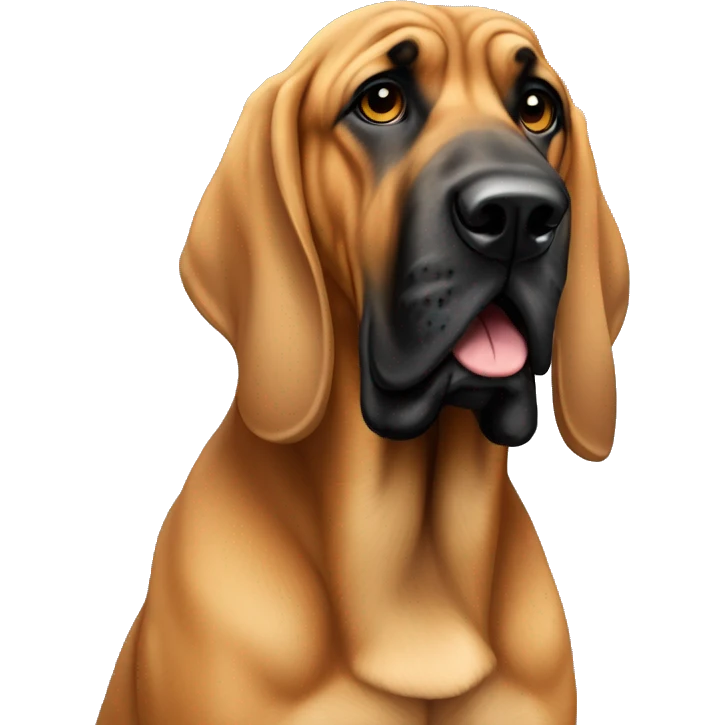 Tan bloodhound with black snout emoji