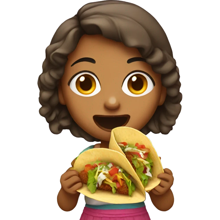 Girl eating tacos emoji