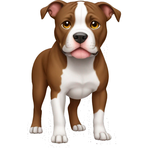 Pitbull marrón con blanco  emoji
