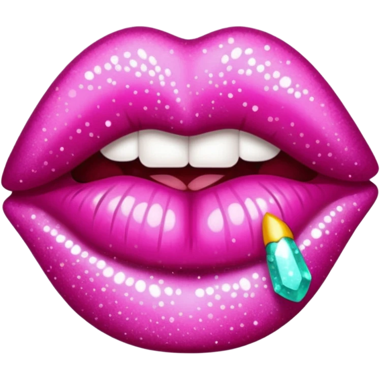 glitter dark pink kiss  emoji