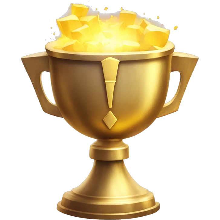 golden holy grail chalice overflowing with magical energy emoji