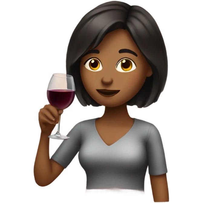 Girl drinking wine  emoji