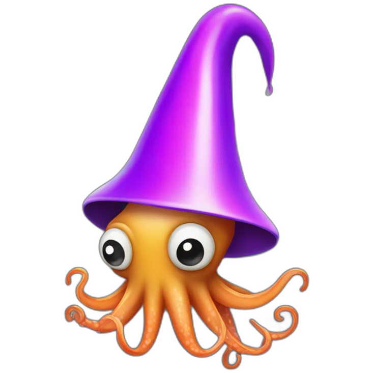 squid wearing a party hat emoji