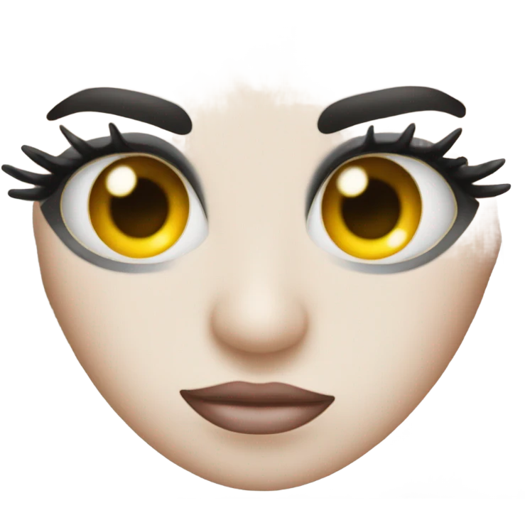 Eye roll emoji with eye lashes emoji
