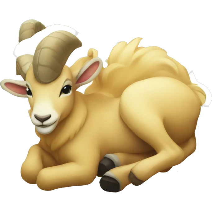 Capricorn is lying in a meadow emoji
