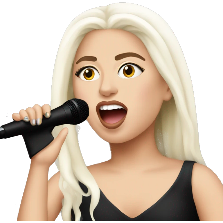 Lady Gaga singing emoji emoji