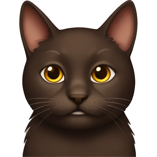 Dark Brown cat with a Brownie emoji