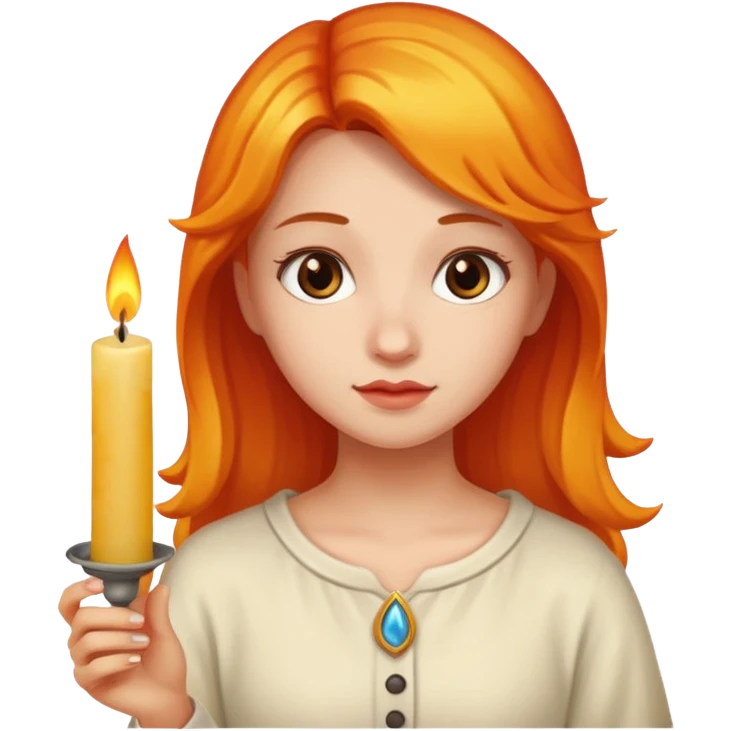 the girl is holding a candle emoji