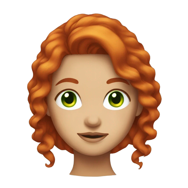 A red-haired girl with green eyes emoji