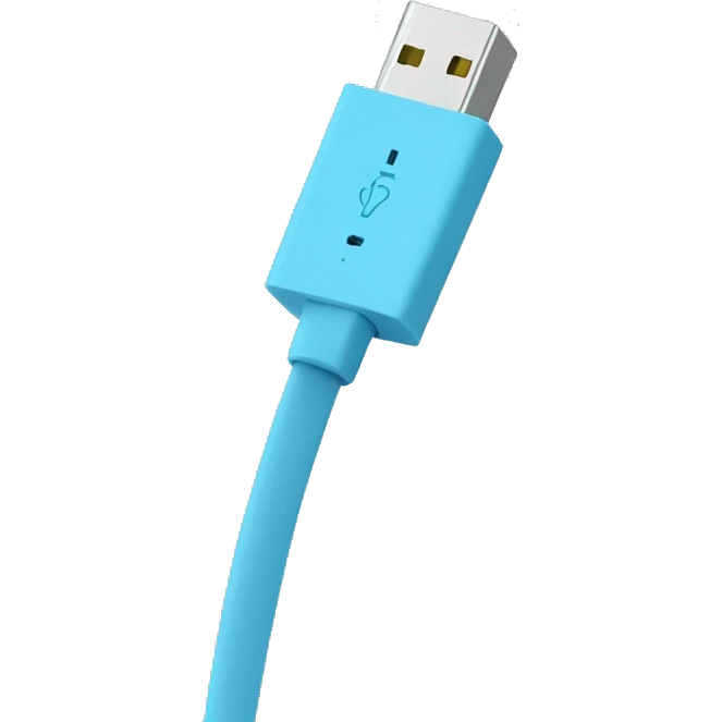 Light blue usb cable emoji