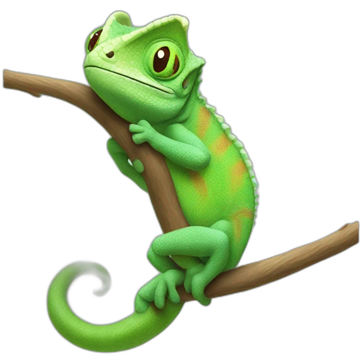 Chameleon kawai emoji