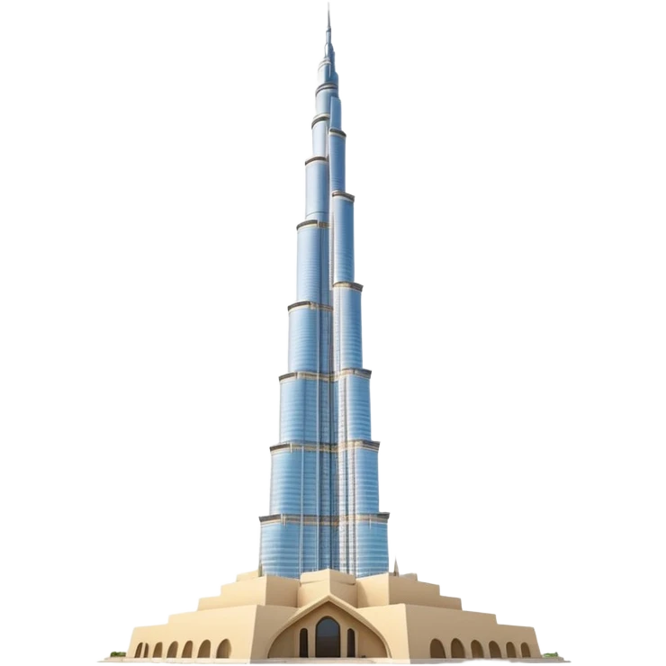 Burj Khalifa, light beige, modern minimalism, view from below, emoji style emoji