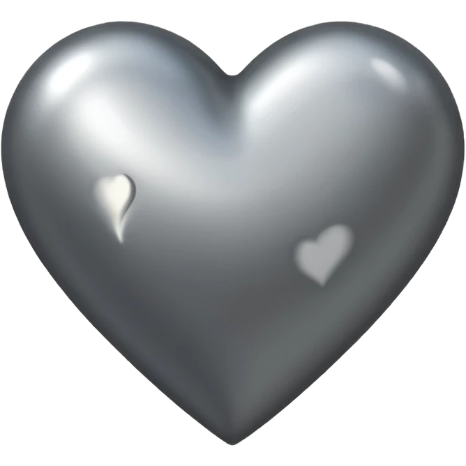 heart with a metallic gray finish emoji