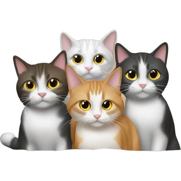 3 cats looking in screen emoji
